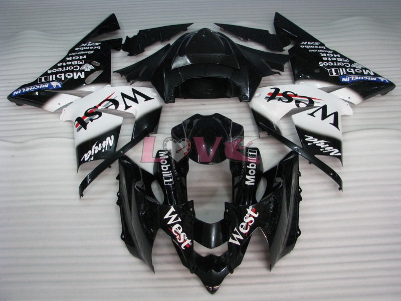 West - White Black Fairings and Bodywork For 2004-2005 NINJA ZX-10R #LF6307