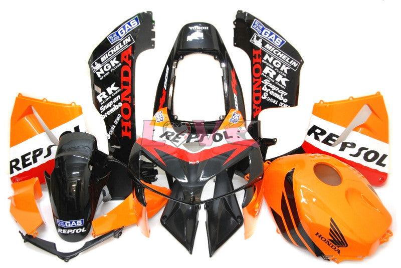 MICHELIN RK Repsol - Yellow Black Fairings and Bodywork For 2005-2006 CBR600RR #LF7490