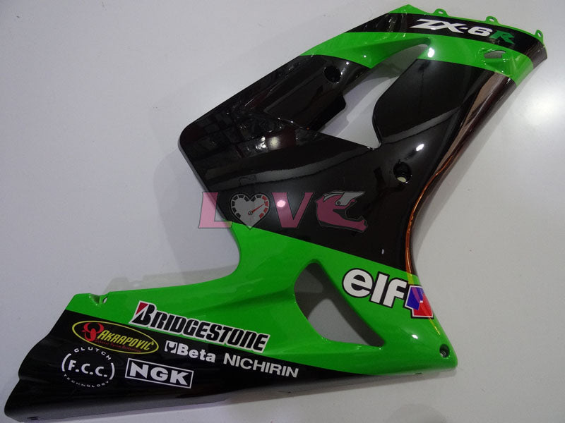 Nakano - Green Black Fairings and Bodywork For 2003-2004 NINJA ZX-6R #LF6044