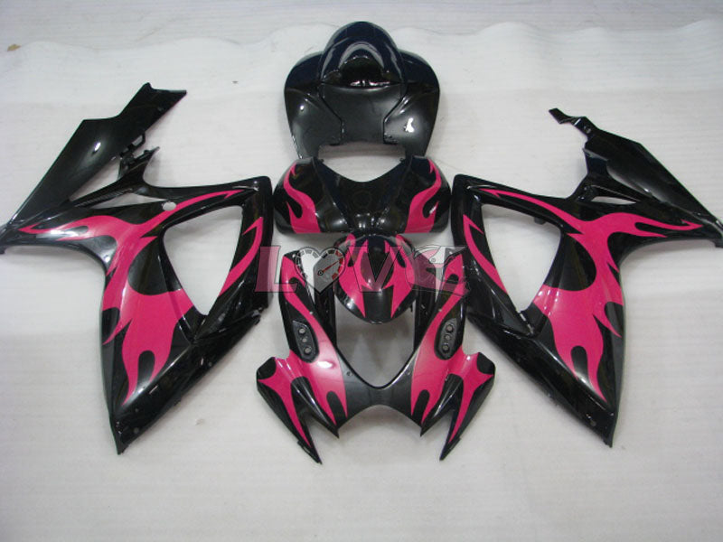 Flame - Red Black Fairings and Bodywork For 2006-2007 GSX-R600 #LF6353