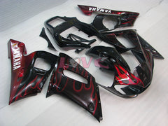 Flame - Red Black Fairings and Bodywork For 1998-2002 YZF-R6 #LF3364