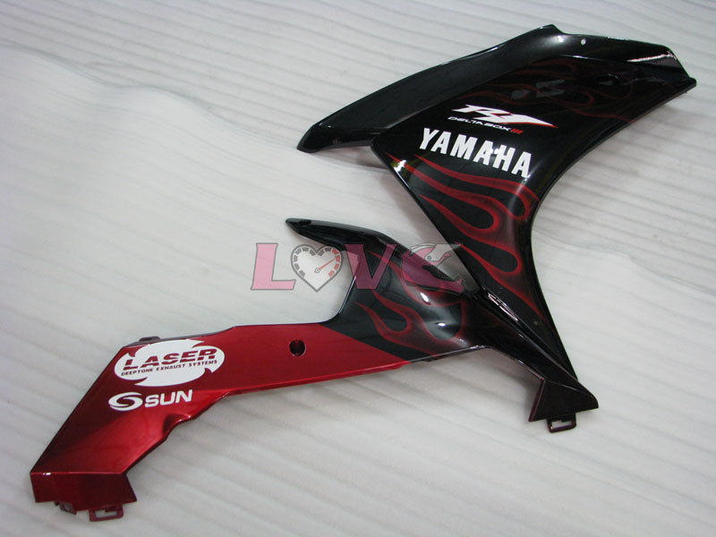 Flame - Red Black Fairings and Bodywork For 2007-2008 YZF-R1 #LF6970