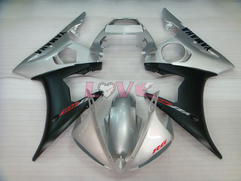 Factory Style - Black Silver Matte Fairings and Bodywork For 2005 YZF-R6 #LF3488