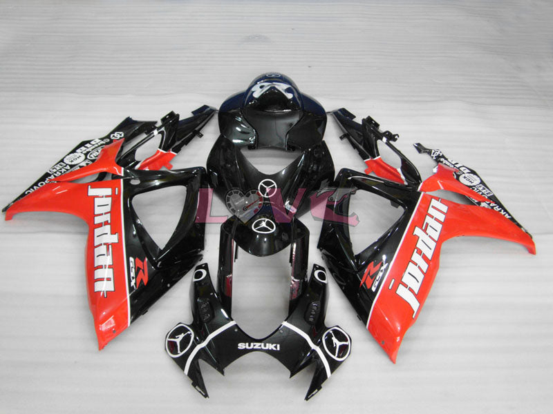 Jordan - Red Black Fairings and Bodywork For 2006-2007 GSX-R600 #LF6351