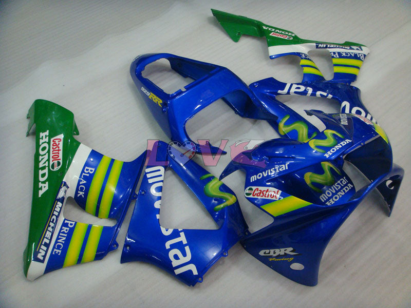 Movistar - Yellow Blue Fairings and Bodywork For 2000-2001 CBR929RR #LF5216
