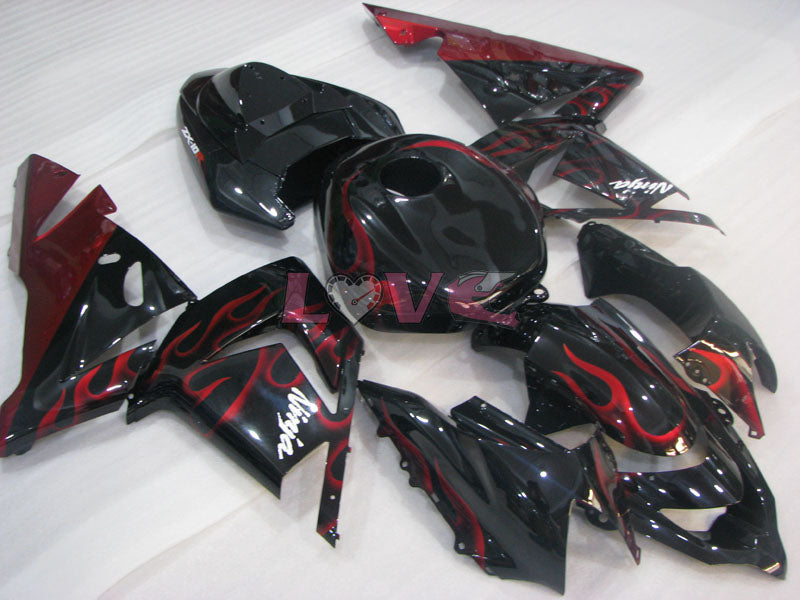 Flame - Red Black Fairings and Bodywork For 2004-2005 NINJA ZX-10R #LF6317