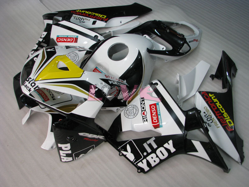 PlayBoy - White Black Fairings and Bodywork For 2005-2006 CBR600RR #LF7501