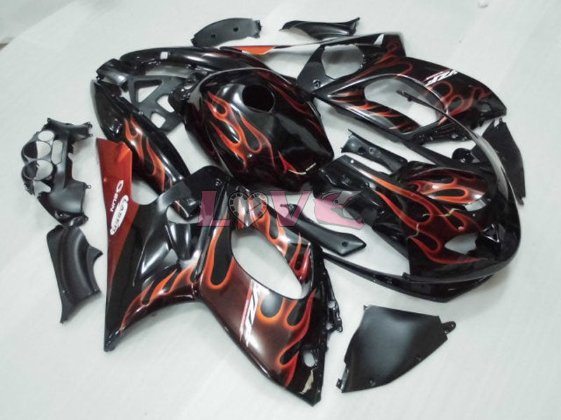 Flame - Orange Black Fairings and Bodywork For 1997-2007 YZF600R #LF7951