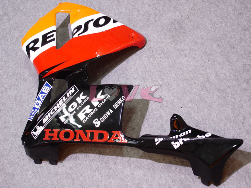 Repsol - Yellow Black Fairings and Bodywork For 2003-2004 CBR600RR #LF5339