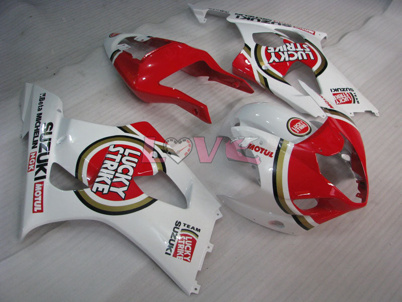 Lucky Strike - Red White Fairings and Bodywork For 2003-2004 GSX-R1000 #LF6019
