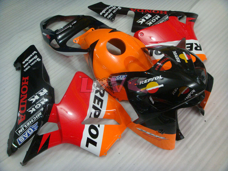 Repsol - Orange Black Fairings and Bodywork For 2005-2006 CBR600RR #LF4422