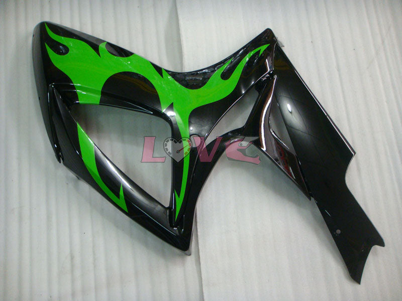 Flame - Green Black Fairings and Bodywork For 2006-2007 GSX-R750 #LF6545