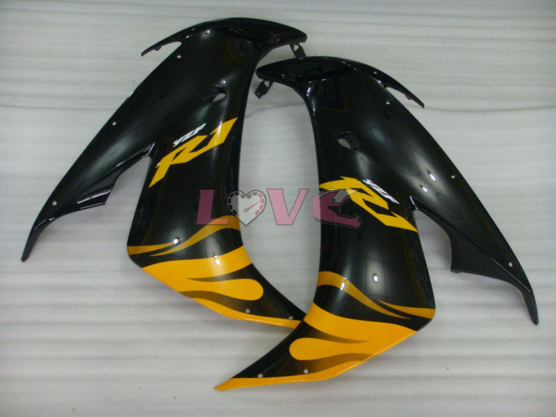 Flame - Yellow Black Fairings and Bodywork For 2004-2006 YZF-R1 #LF7000