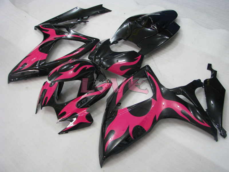 Flame - Red Black Fairings and Bodywork For 2006-2007 GSX-R600 #LF6353