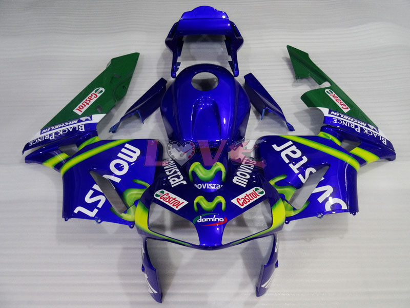 Movistar - Yellow Blue Fairings and Bodywork For 2003-2004 CBR600RR #LF4453