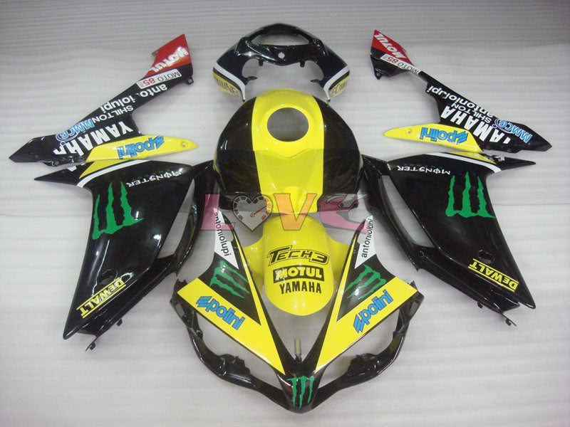 Monster - Yellow Black Fairings and Bodywork For 2007-2008 YZF-R1 #LF3677