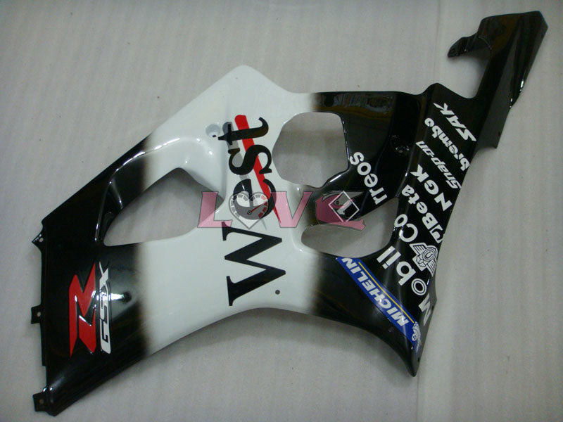West - White Black Fairings and Bodywork For 2003-2004 GSX-R1000 #LF5936