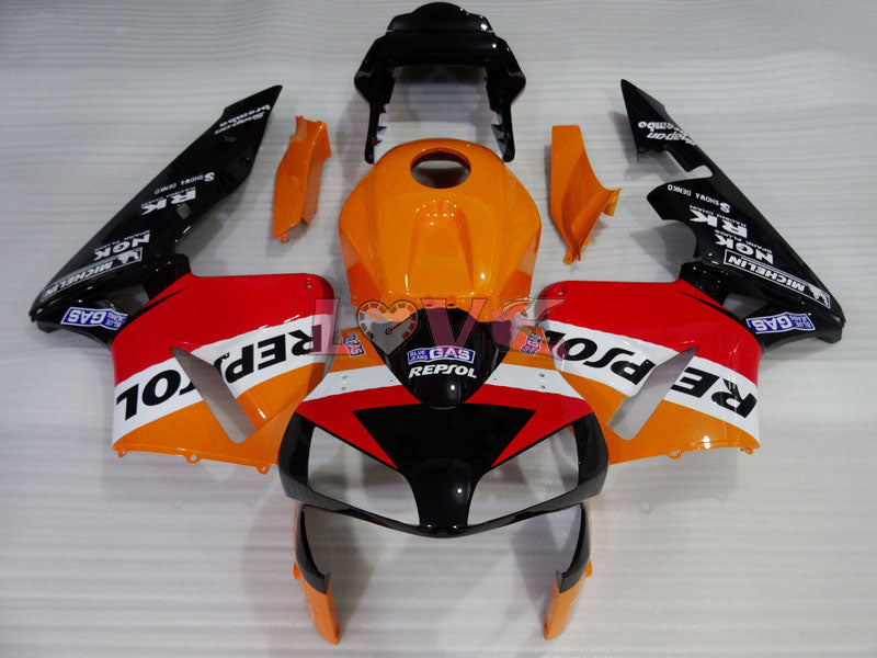 Repsol - Orange Black Fairings and Bodywork For 2003-2004 CBR600RR #LF4446