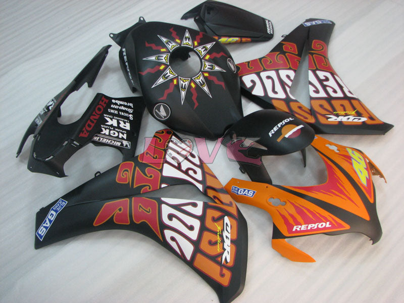 Rossi - Orange Black Fairings and Bodywork For 2008-2011 CBR1000RR #LF4339