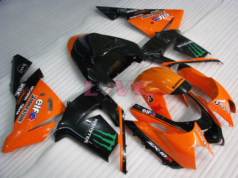 Monster - Orange Black Fairings and Bodywork For 2004-2005 NINJA ZX-10R #LF6311