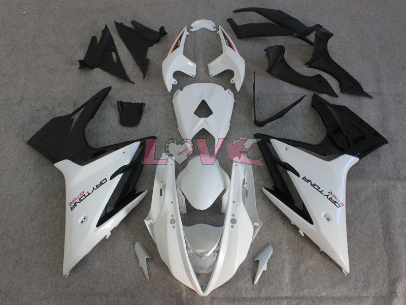 Factory Style - White Black Fairings and Bodywork For 2013-2014 Daytona 675 #LF3046