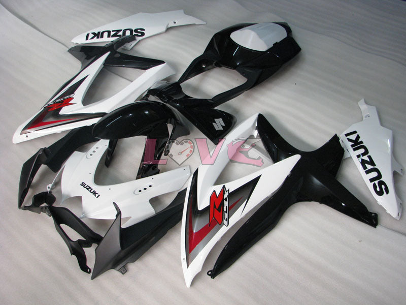 Factory Style - White Black Fairings and Bodywork For 2008-2010 GSX-R600 #LF3964