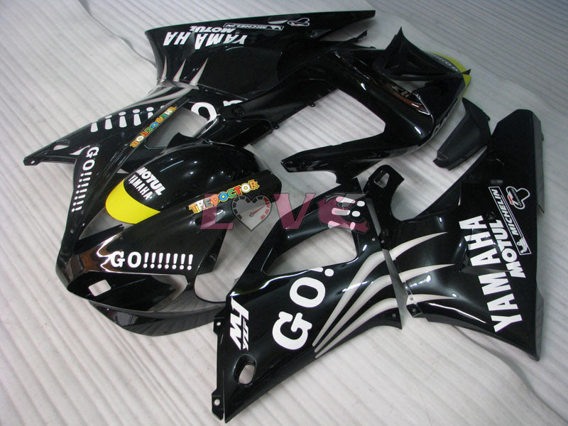 GO!!!!!!! MOTUL - Black Fairings and Bodywork For 2000-2001 YZF-R1 #LF7059
