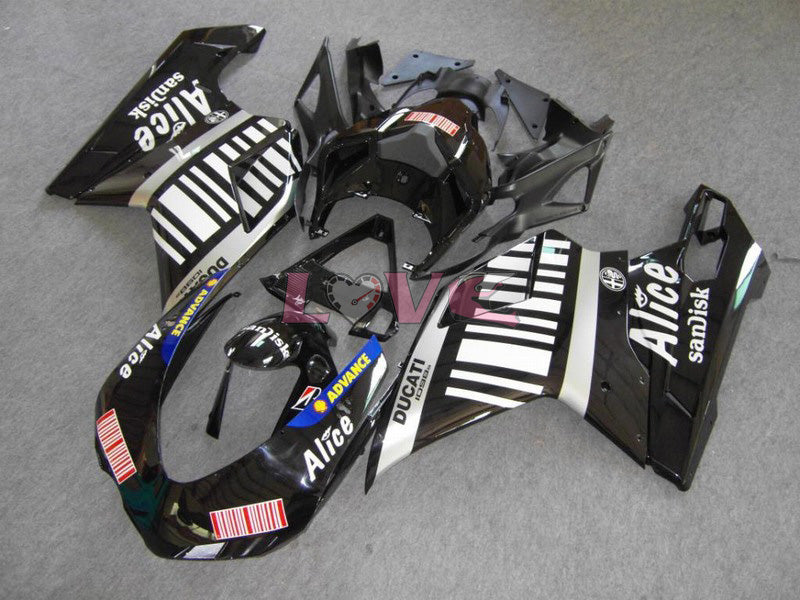 Alice - White Black Fairings and Bodywork For 2007-2009 1098 #LF5584