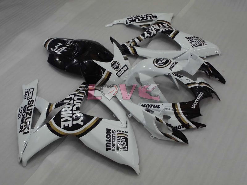 Lucky Strike MICHELIN MOTUL - White Black Fairings and Bodywork For 2006-2007 GSX-R600 #LF6340