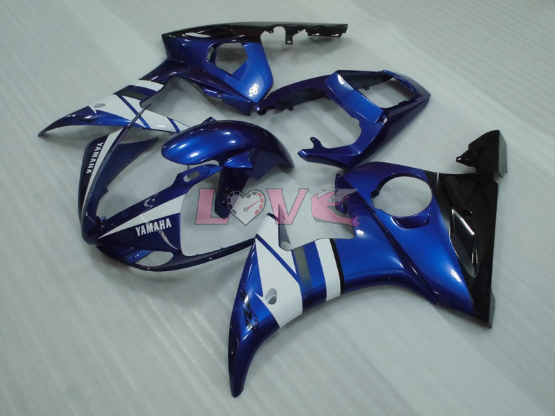 Factory Style - Blue White Black Fairings and Bodywork For 2003-2004 YZF-R6 #LF3559