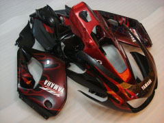Flame - Red Black Fairings and Bodywork For 1997-2007  YZF1000R #LF7917