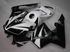 工場スタイル - 白い 黒 フェアリングとボディワーク 2005-2006 CBR600RR #LF7533