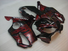 Flame - rojo Negro Fairings and Bodywork For 2004-2007 CBR600F4i #LF4500