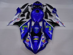Monster - Azul Blanco Negro Fairings and Bodywork For 2007-2008 YZF-R1 #LF3666