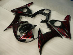 Flame - rojo Negro Fairings and Bodywork For 2005 YZF-R6 #LF3489