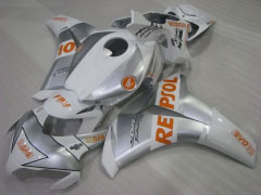 Repsol - 白い 銀 フェアリングとボディワーク 2008-2011 CBR1000RR #LF4337
