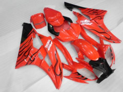 Flame - rojo Negro Fairings and Bodywork For 2006-2007 YZF-R6 #LF3481