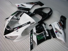 Monster - 白い 黒 フェアリングとボディワーク 2005-2006 NINJA ZX-6R #LF3305