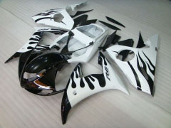 Flame - White Black Fairings and Bodywork For 2003-2004 YZF-R6 #LF6921