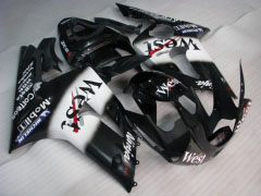 West - Wei? Schwarz Verkleidungen und Karosserien für 2003-2004 NINJA ZX-6R #LF6041