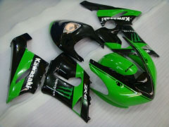Monster - 緑 黒 フェアリングとボディワーク 2005-2006 NINJA ZX-6R #LF3307