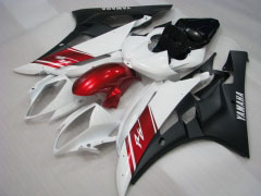 Estilo de fábrica - Vermelho Branco Preto Fosco Fairings and Bodywork For 2006-2007 YZF-R6 #LF3468