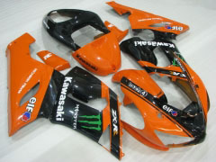 Monster - オレンジ 黒 フェアリングとボディワーク 2005-2006 NINJA ZX-6R #LF3311
