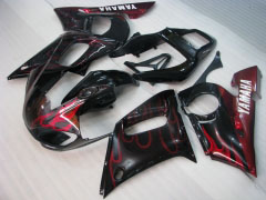 Flame - rojo Negro Fairings and Bodywork For 1998-2002 YZF-R6 #LF3364