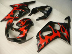 Estilo de fábrica, Customize - rojo Negro Fairings and Bodywork For 2000-2003 GSX-R750 #LF4224