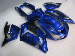 Flame - Blue Black Fairings and Bodywork For 2006-2011 NINJA ZX-14R #LF5854