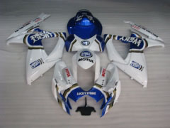 Lucky Strike, MICHELIN, MOTUL - 青い 白い フェアリングとボディワーク 2006-2007 GSX-R600 #LF6338
