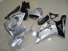 Factory Style - Black Silver Fairings and Bodywork For 2003-2004 NINJA ZX-6R #LF6070