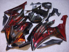 Flame - Red Black Fairings and Bodywork For 2008-2016 YZF-R6 #LF6865