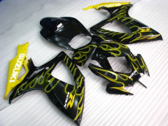 Flame - Yellow Black Fairings and Bodywork For 2006-2007 GSX-R750 #LF6539